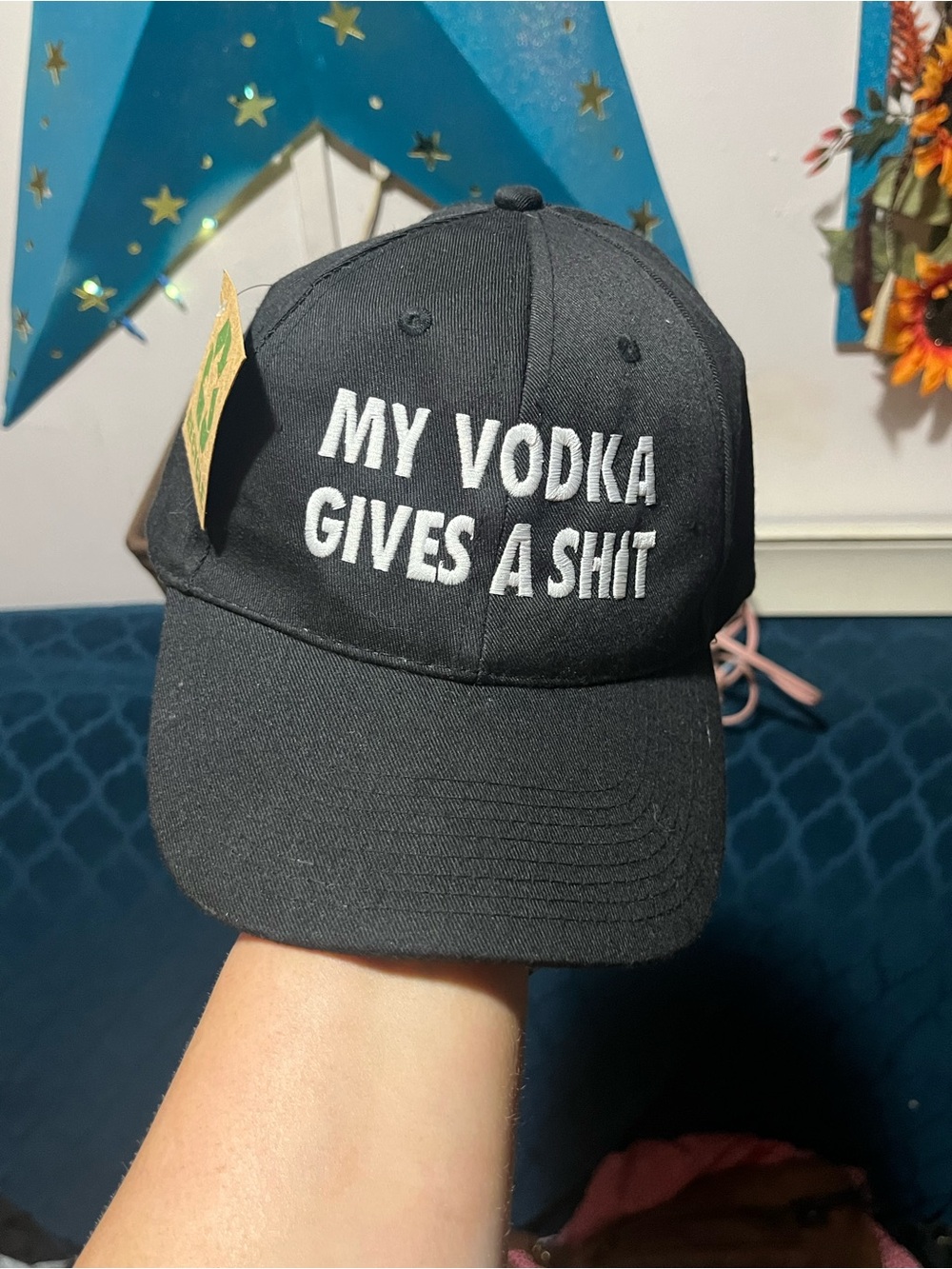 Black Embroidered Baseball Cap - absolut , 'My Vodka Gives A Shit' NWT